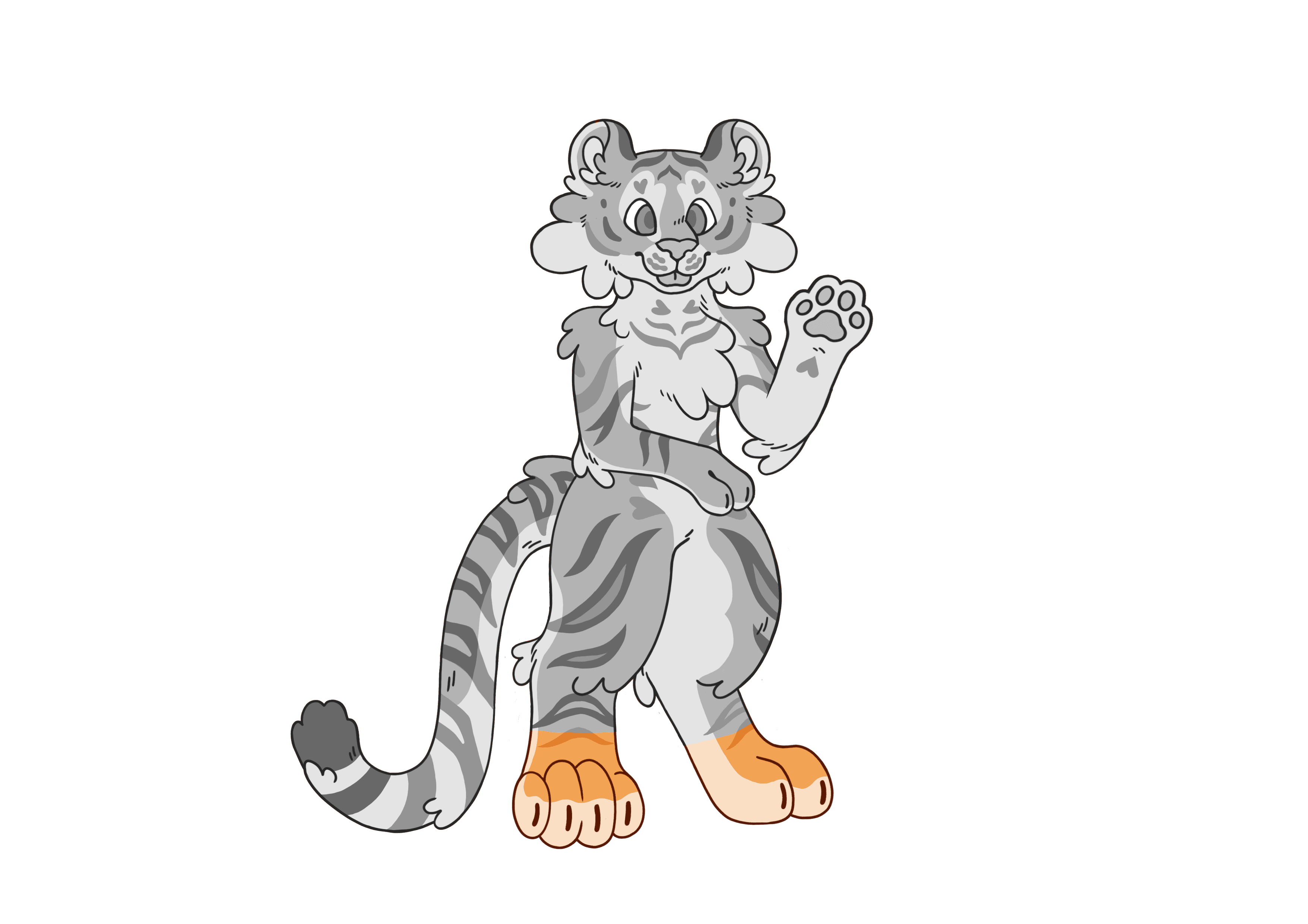 Illustration of a fursuit feet paws