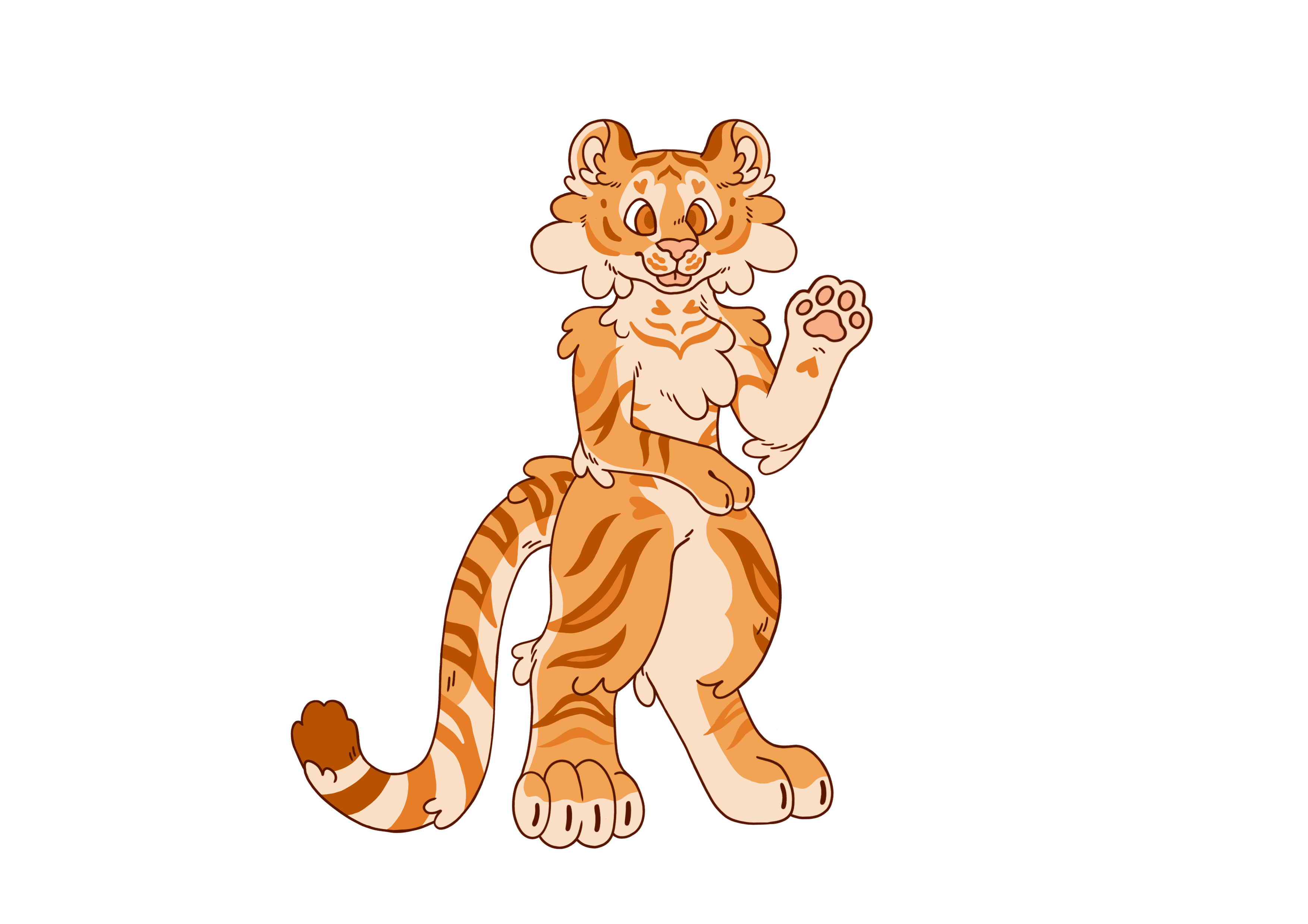 Illustration of a plantigrade fullsuit fursuit