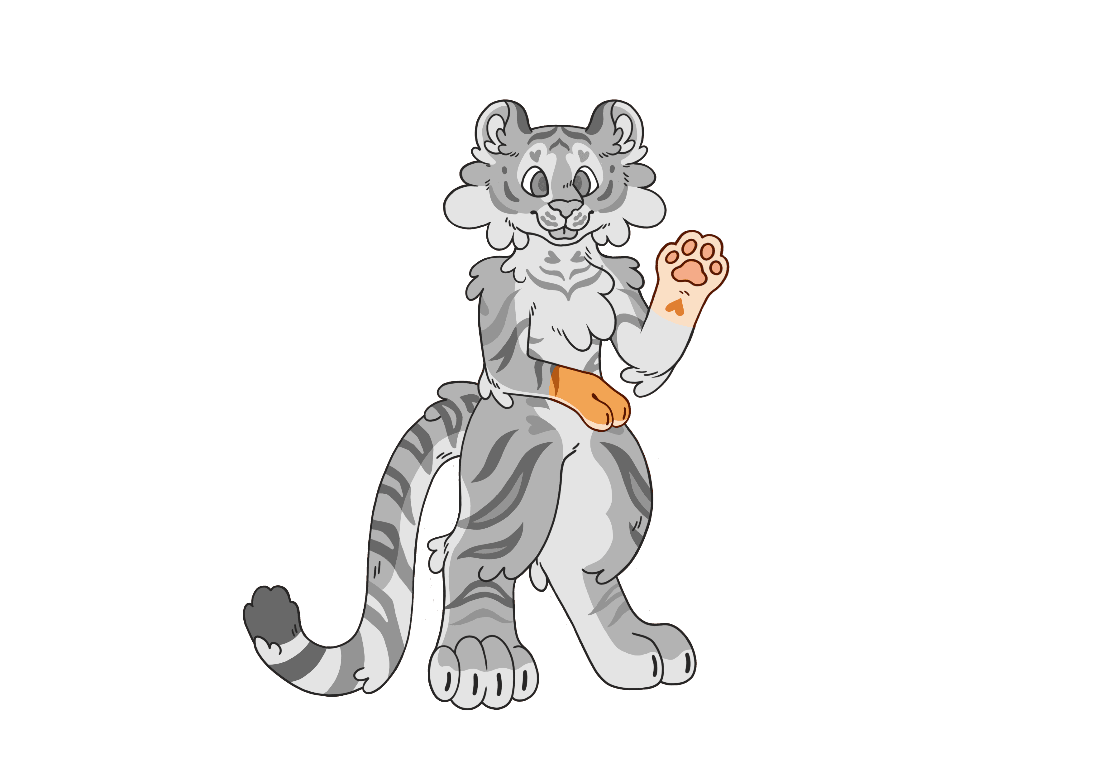 Illustration of a fursuit hand paws