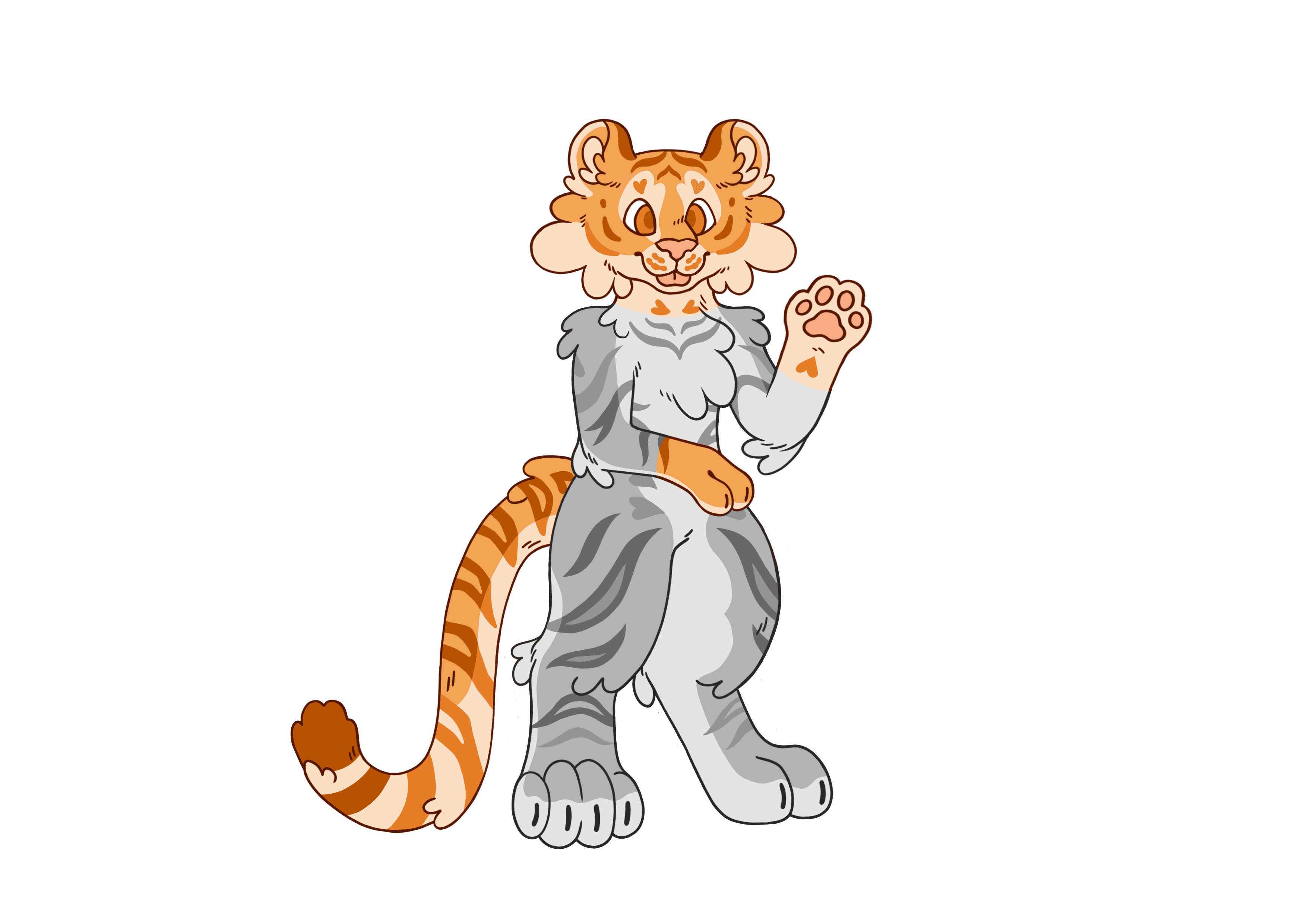Illustration of a mini partial fursuit